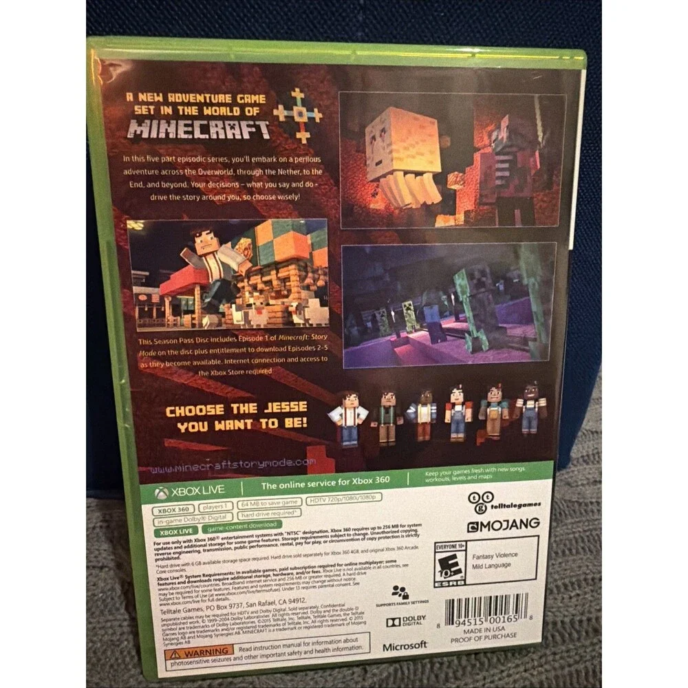 Minecraft: Story Mode - Season Pass Disc (Xbox 360, 2015)